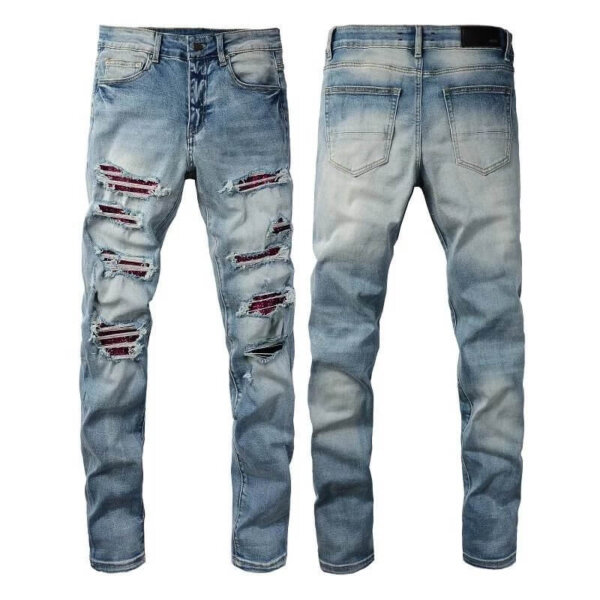 Red Ripped Hole Purple Jeans 37 styles