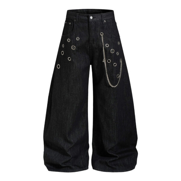 Loose-fit curved-leg jeans